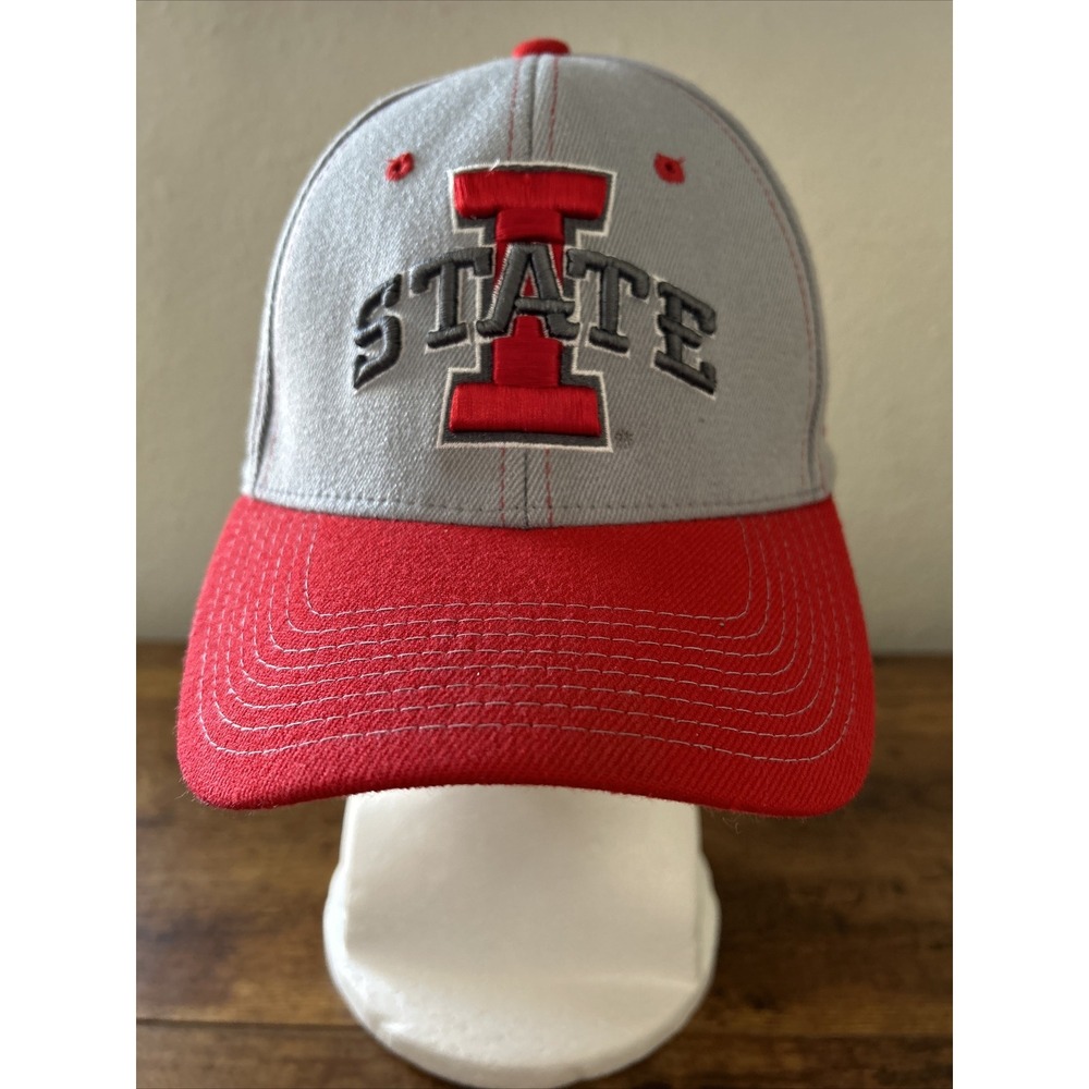 Iowa State Cyclones NCAA Red Gray Adjustable Baseball Hat Cap Zephyr Embroidered